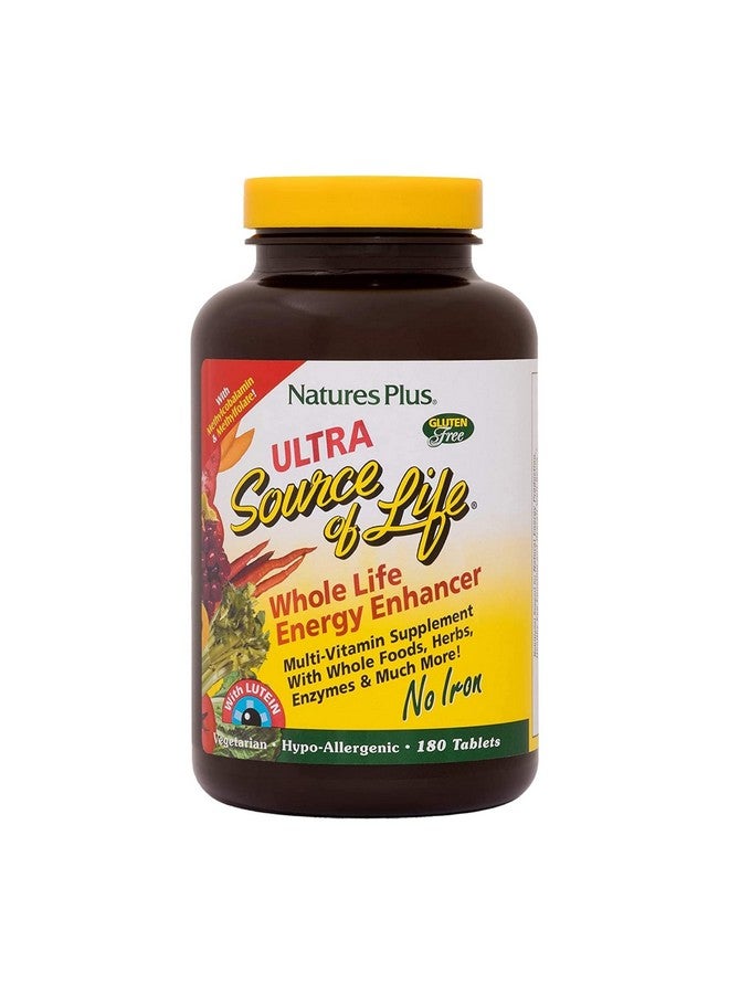 NaturesPlus Natures Plus Ultra Source of Life No-Iron Multivitamin - 180 Tablets - Supports Immune Health, Energy & Overall Well-Being - with Lutein & Vitamin D3 - Vegetarian & Gluten Free - 60 Servings - Image 1