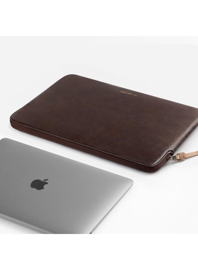 Comfyable Leather Laptop Sleeve Compatible with 16 Inch MacBook Pro M4 2024 & 15 Inch MacBook Air M4 M3 M2 2025, Briarwood - Image 5