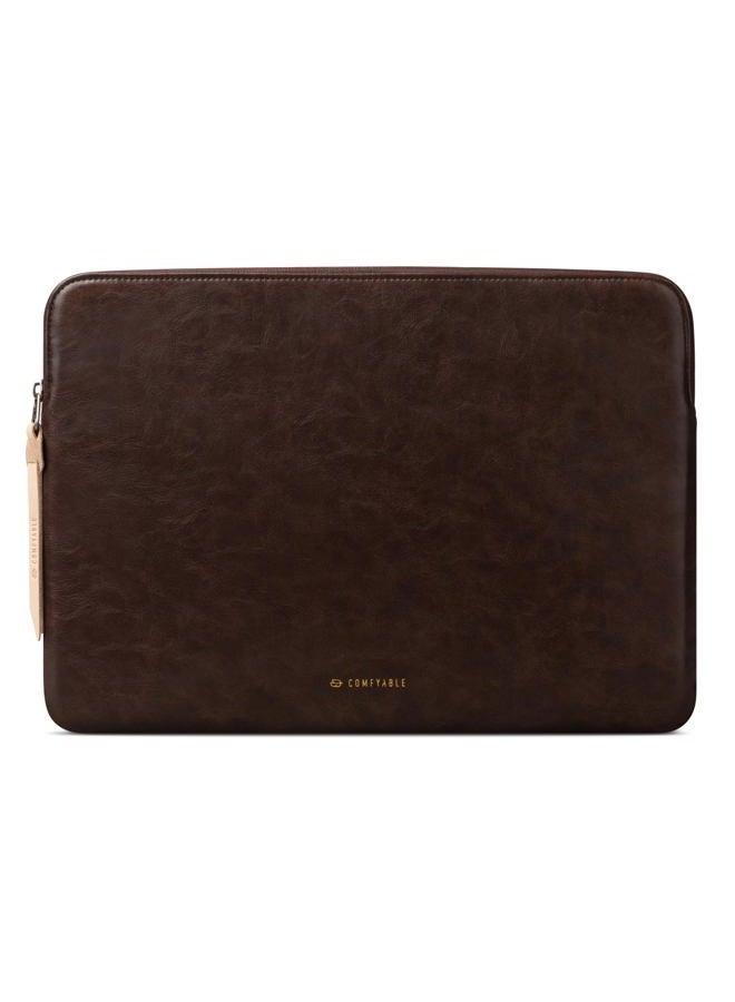 Comfyable Leather Laptop Sleeve Compatible with 16 Inch MacBook Pro M4 2024 & 15 Inch MacBook Air M4 M3 M2 2025, Briarwood - Image 1