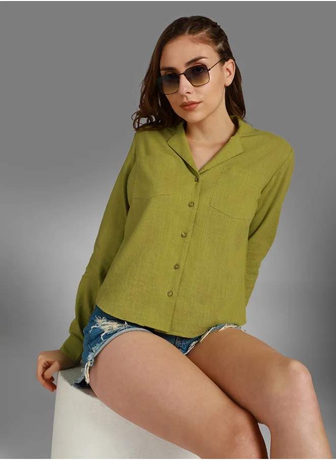 هاي ستار Women Green Shirt