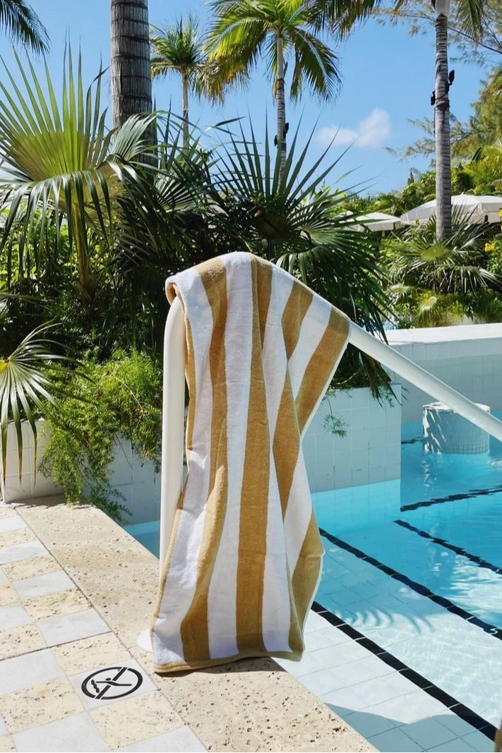 TM HOME TM Home Luxury Beige Beach Towel – 100% Natural Cotton, Ultra-Absorbent, Hotel-Grade Quality, 100x200 cm  - Image 1