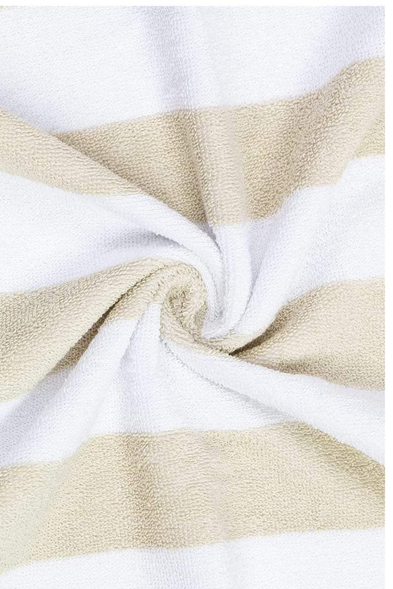 TM HOME TM Home Luxury Beige Beach Towel – 100% Natural Cotton, Ultra-Absorbent, Hotel-Grade Quality, 100x200 cm  - Image 4