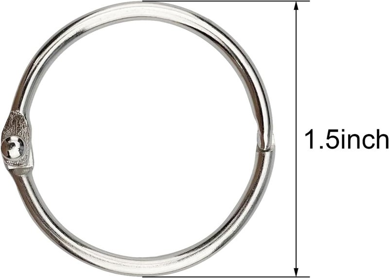 KTOJOY 15 Inch 20 Pack Loose Leaf Binder Book Rings with Metal Nickel Plated for Keyand Index Cards for School Home or Office Silver - Image 4