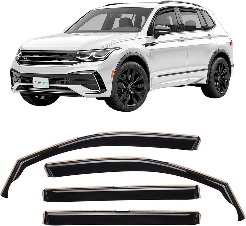 CLIM ART In-channel Wind Deflectors for Volkswagen Tiguan 2016-2023 - 4 Set - Image 1