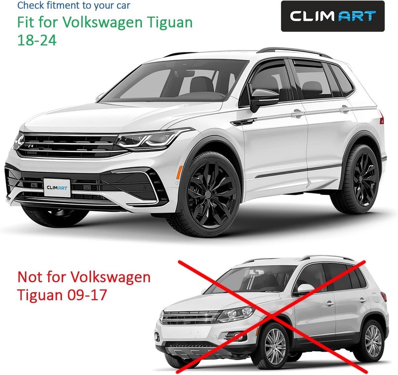 CLIM ART In-channel Wind Deflectors for Volkswagen Tiguan 2016-2023 - 4 Set - Image 5