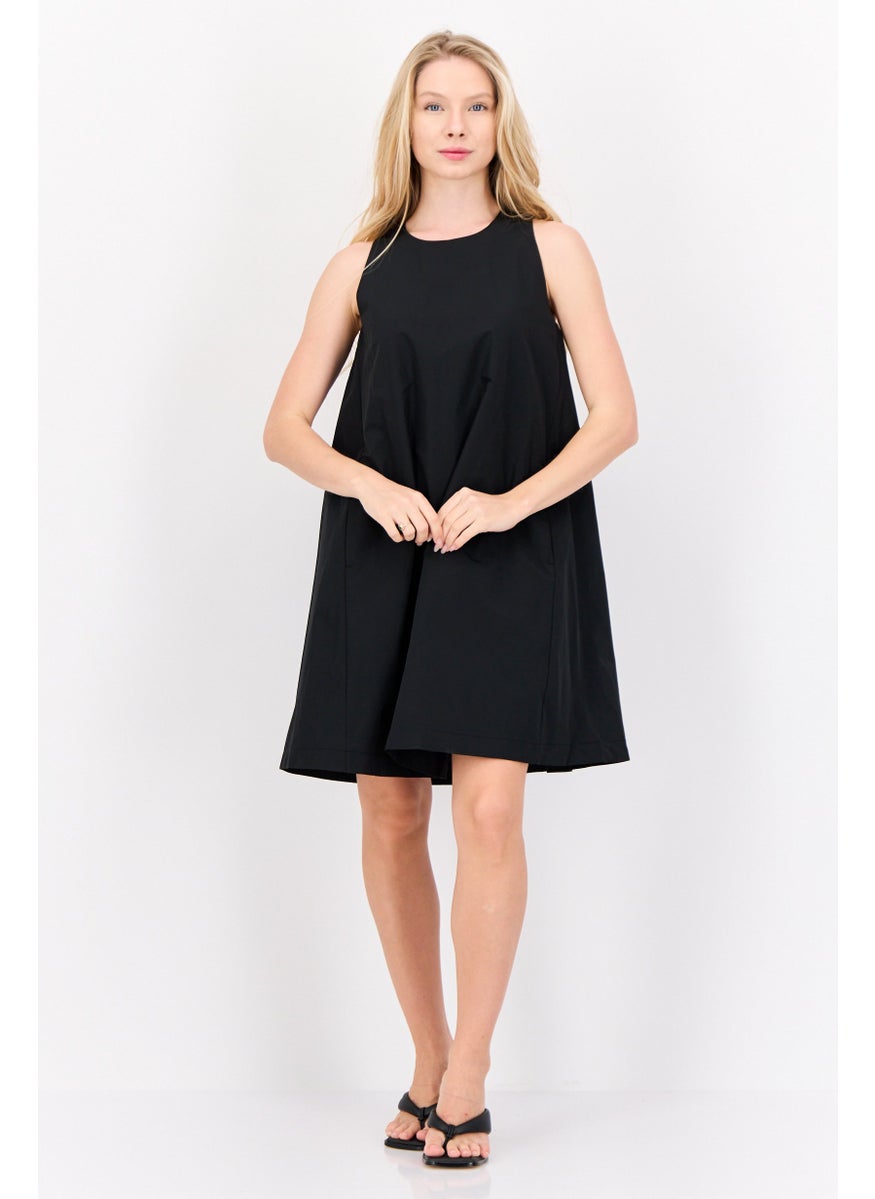 ESPRIT Women Plain Mini Dress, Black  - Image 3