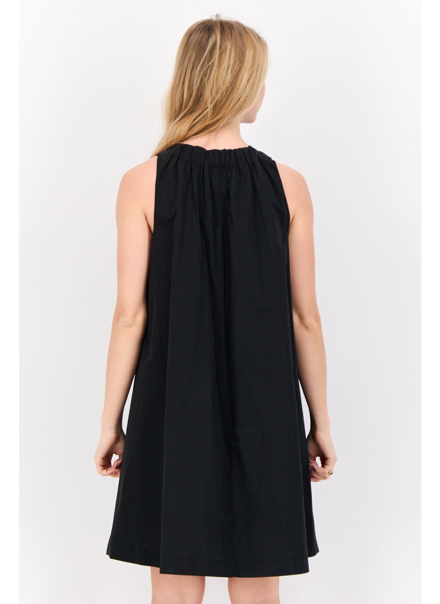 ESPRIT Women Plain Mini Dress, Black  - Image 4
