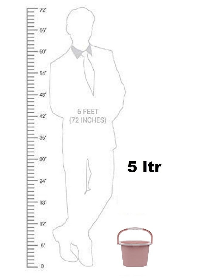 Regalo Plastic Bucket 5Ltr Bucket -Small (Square-Packof2) - Image 3