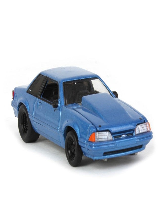 Truck 1/64 1993 Ford Mustang Blue Drag Car, LP Diecast Exclusive 51522-B - Image 2