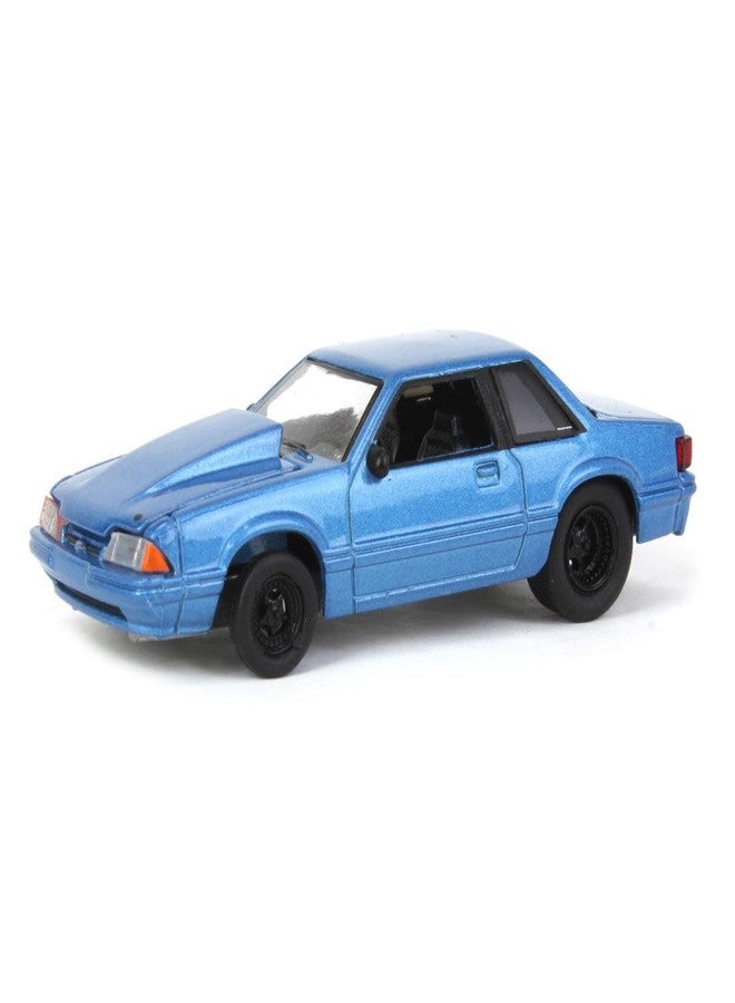 Truck 1/64 1993 Ford Mustang Blue Drag Car, LP Diecast Exclusive 51522-B - Image 1