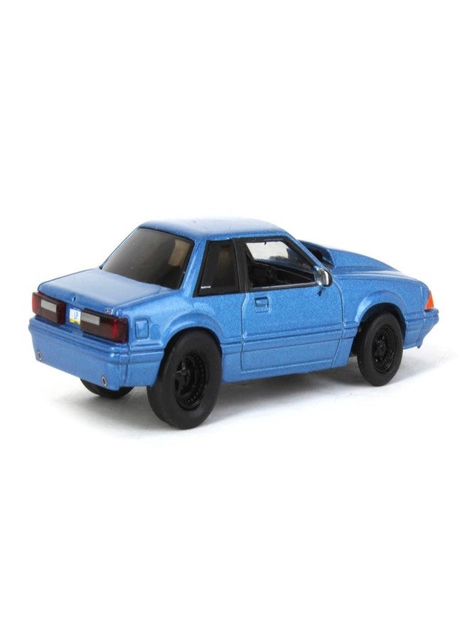 Truck 1/64 1993 Ford Mustang Blue Drag Car, LP Diecast Exclusive 51522-B - Image 3