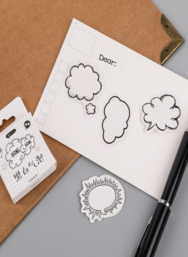 Sliverdew 90 Pcs Thought Cloud Sticker Notes Talking Bubble Shaped Sticky Notes Dialog Box Paper Stickers Blank Sticker Labels Assorted Shape Paper Stickers Self-Stick Memo Pads Set for Diary, Planner, Album - Image 4