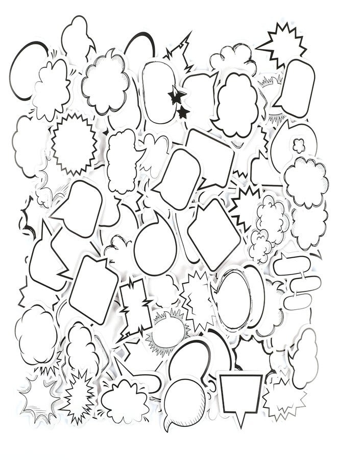 Sliverdew 90 Pcs Thought Cloud Sticker Notes Talking Bubble Shaped Sticky Notes Dialog Box Paper Stickers Blank Sticker Labels Assorted Shape Paper Stickers Self-Stick Memo Pads Set for Diary, Planner, Album - Image 1