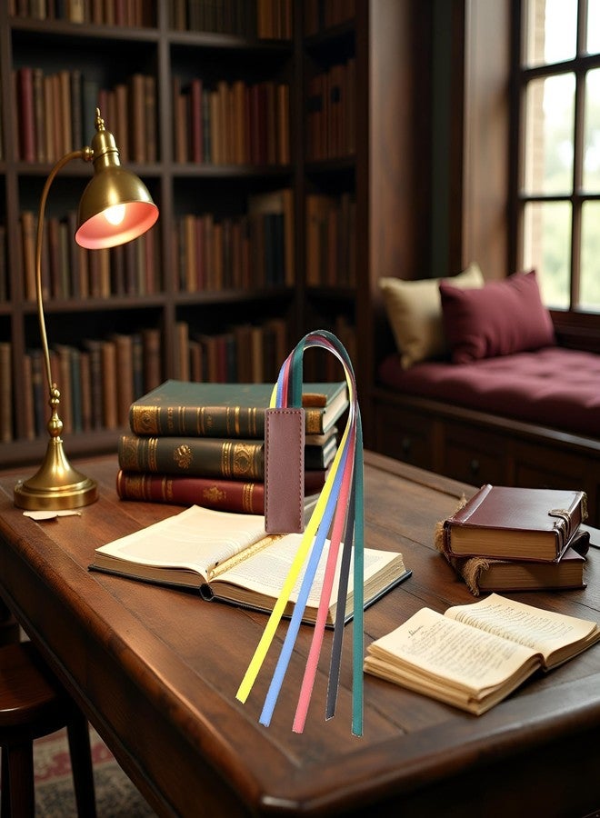 BWESOO Colorful Bible Ribbon Bookmarks Magnetic, Vintage Artificial Leather Bookmarks Colorful Book Reading Sorters Creative Page Markers，Ribbons Multi Page Marker Magnetic Hold Clips into Book - Image 5