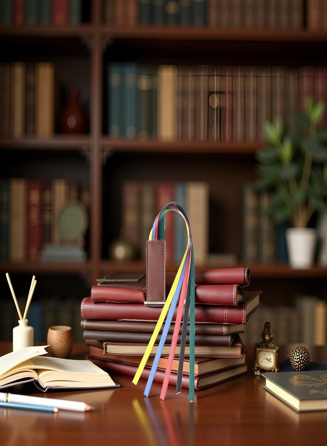 BWESOO Colorful Bible Ribbon Bookmarks Magnetic, Vintage Artificial Leather Bookmarks Colorful Book Reading Sorters Creative Page Markers，Ribbons Multi Page Marker Magnetic Hold Clips into Book - Image 3