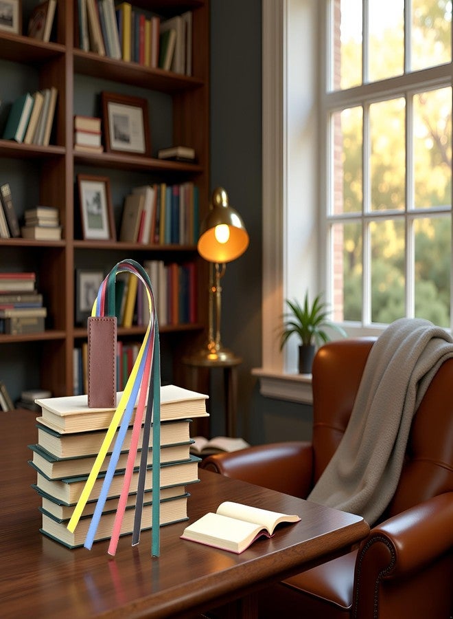 BWESOO Colorful Bible Ribbon Bookmarks Magnetic, Vintage Artificial Leather Bookmarks Colorful Book Reading Sorters Creative Page Markers，Ribbons Multi Page Marker Magnetic Hold Clips into Book - Image 4