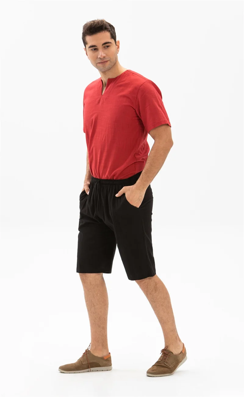 Eliş Şile Bezi Şile Cloth Men's Shorts With Pocket Black Syh