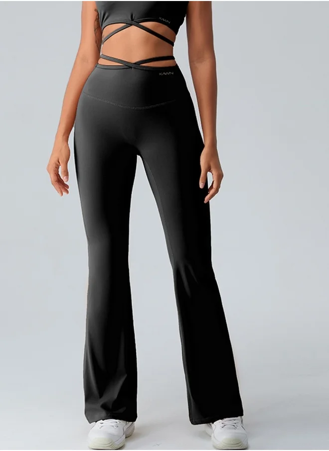 كون.يوغا Womens High Waist Flared Contour Seamless Workout Sport Leggings Yoga Pants Tummy Control Running Pants