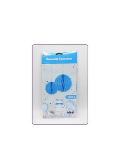 PARTY FUN Blue Color Paper Honycomb Balls Decration 20+30CM  - Image 3