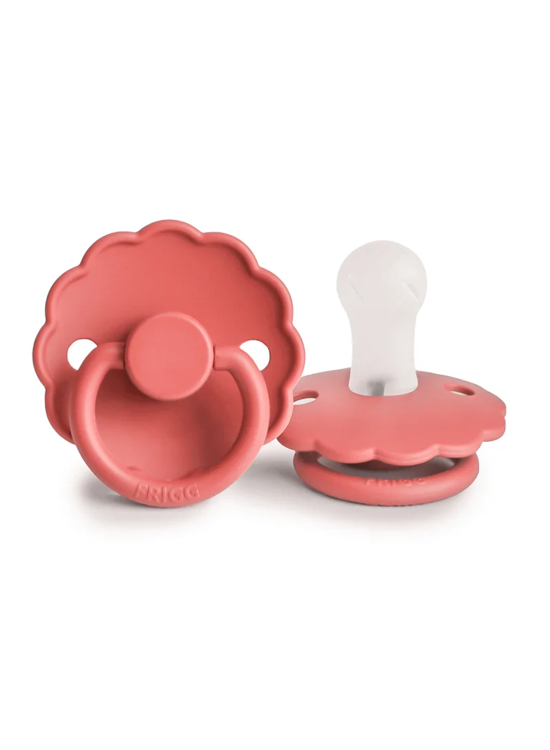 FRIGG Daisy - Round Silicone Pacifier 0-6 Months - Poppy - Size 1