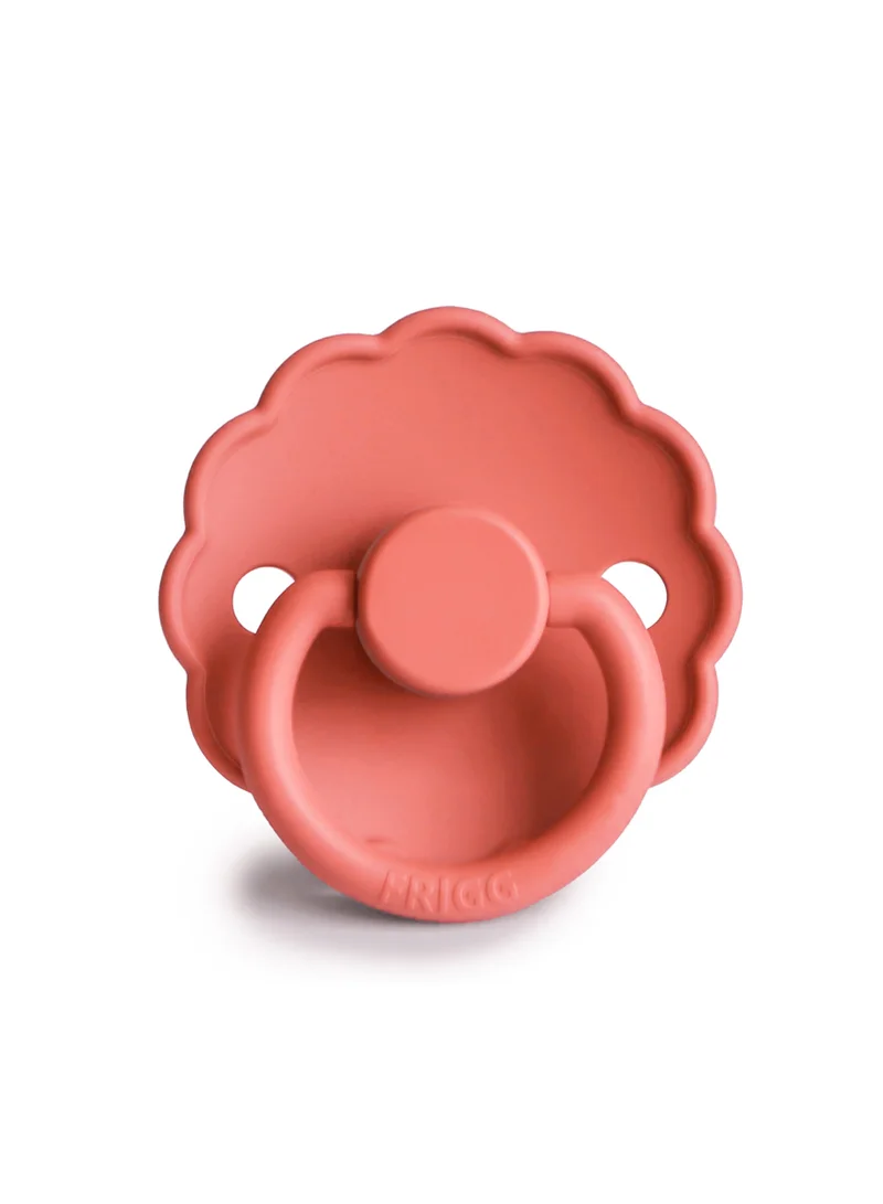 FRIGG Daisy - Round Silicone Pacifier 0-6 Months - Poppy - Size 1
