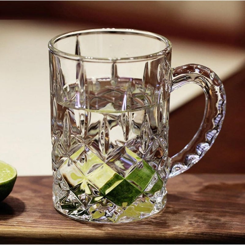 Your Shoppy Beer Mug Glass 400ml Set 2Pieces Beer Glasses Clear 2  - Image 3