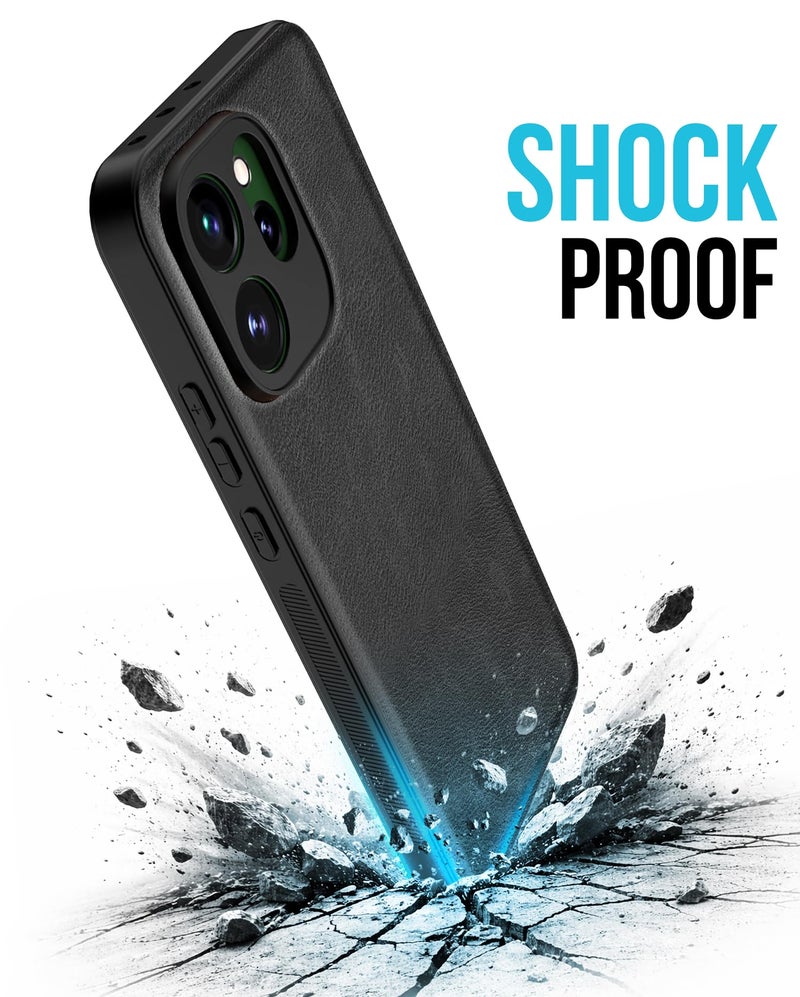 Kapa Tux Leather Back Cover for Oppo Reno 15 Pro 5G | Slim Shockproof Camera Protection Bumper Case (Black) - Image 5