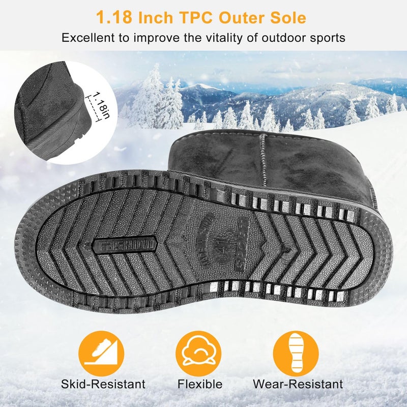 Moclever Boots for Women Snow Winter, Women Ladies Winter Snow Boots Warm Insulated Comfortable Waterproof Faux Suede Mid-Calf Boots - Image 4