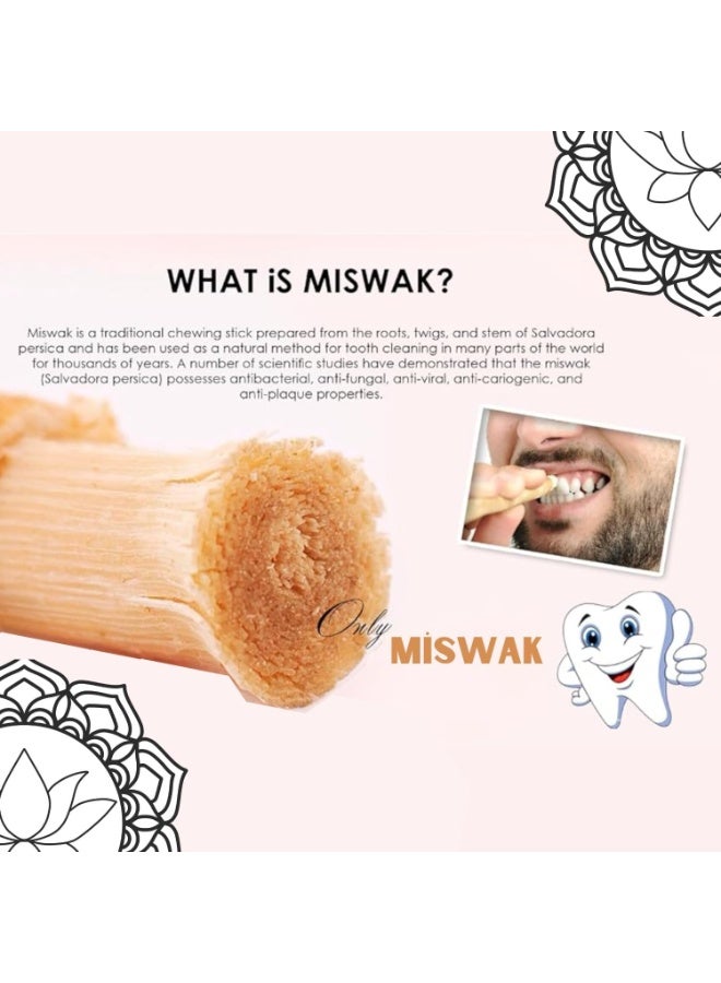 Set of 10 100% Natural Miswak Toothbrush - Peelable and Chewable Sticks for Whiter Teeth, Organic, Sealed, Maintains Healthy Gums and Teeth. - Image 3