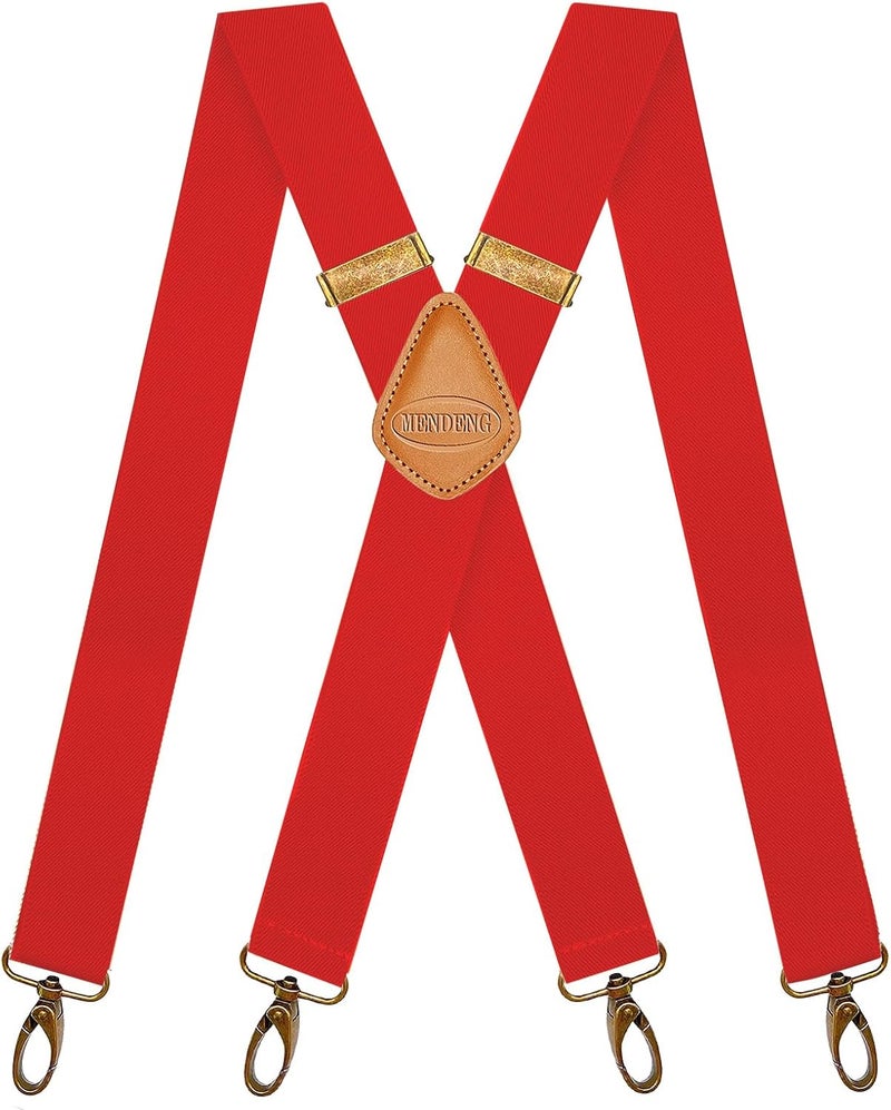 MENDENG Store Suspenders for Men Heavy Duty Swivel Hooks Retro X-Back Adjustable Brace - Image 1
