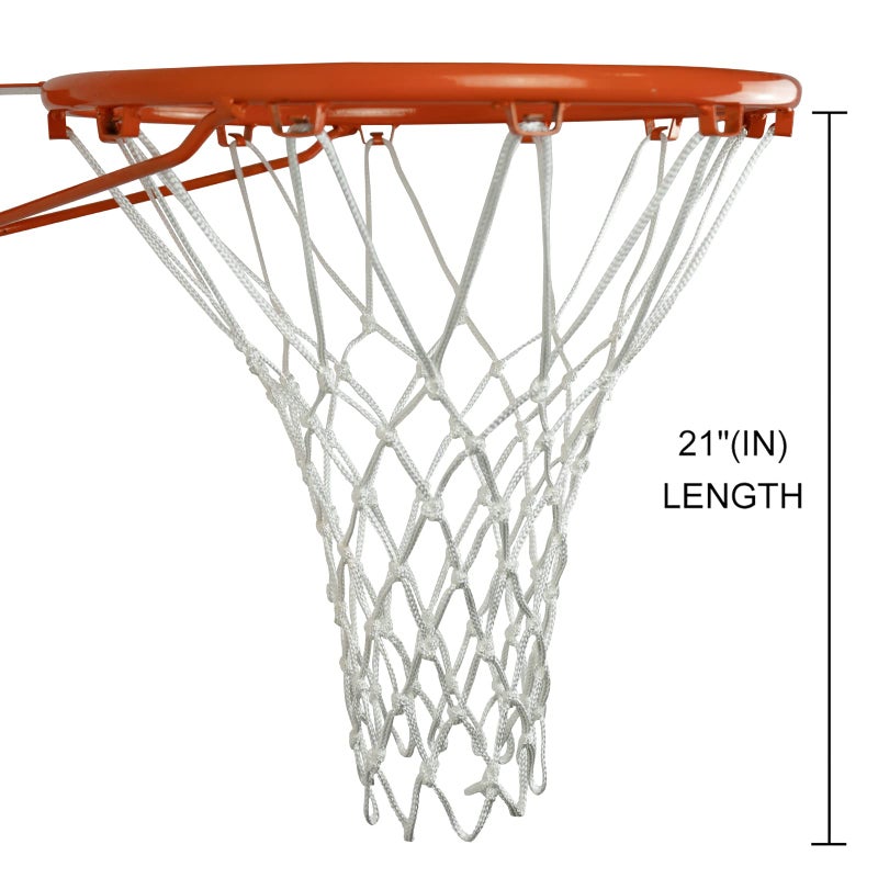 Sanung 2PCS White Basketball Net Replacement 12 Loops 21 inch Professional Anti-Whip with Storage Pouch for Competition Standard Indoor Outdoor All-Weather Thick Mesh Nets - Image 2