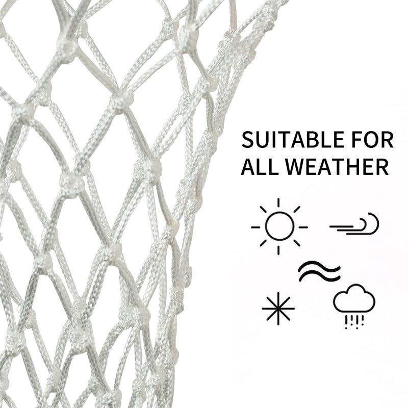 Sanung 2PCS White Basketball Net Replacement 12 Loops 21 inch Professional Anti-Whip with Storage Pouch for Competition Standard Indoor Outdoor All-Weather Thick Mesh Nets - Image 3