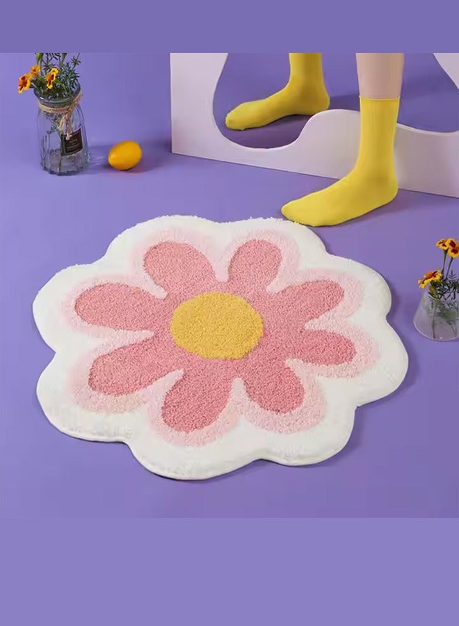 Carpet Floor Mat,Soft Floor Mat,Special Shape Rug,Flower Shaped Rug,Anti-Slip Floor Mat,Imitation Cashmere Material Floor Mat,Applies To Living Room Bedroom Sofa Coffee Table Kitchen Rug Decorative  - Image 3