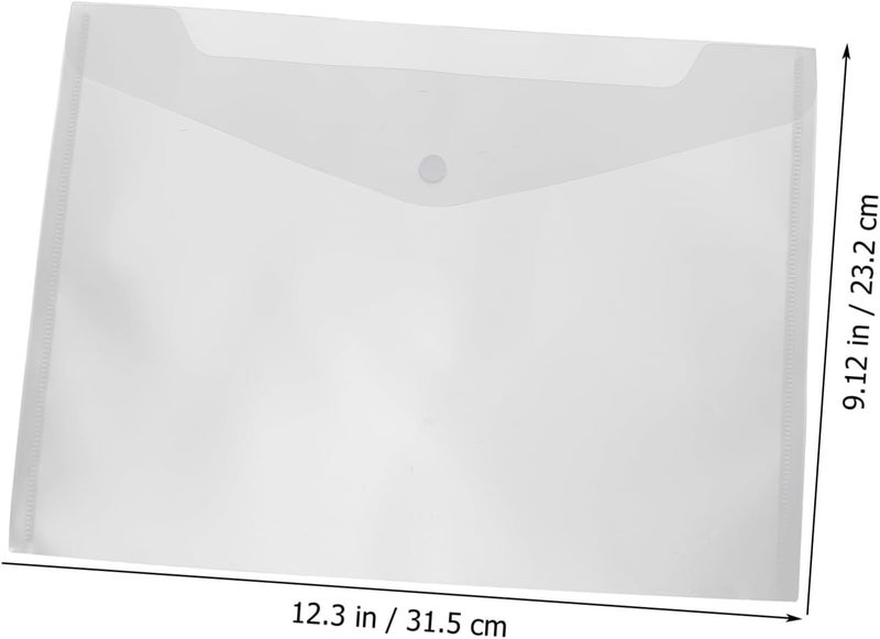 A4 Plastic Document Folder with Snap Button, 10pcs File Storage Organizer Bags for Office and School Filing - Image 2