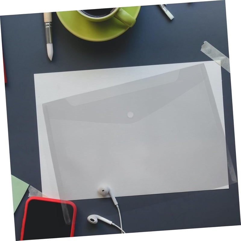 A4 Plastic Document Folder with Snap Button, 10pcs File Storage Organizer Bags for Office and School Filing - Image 4
