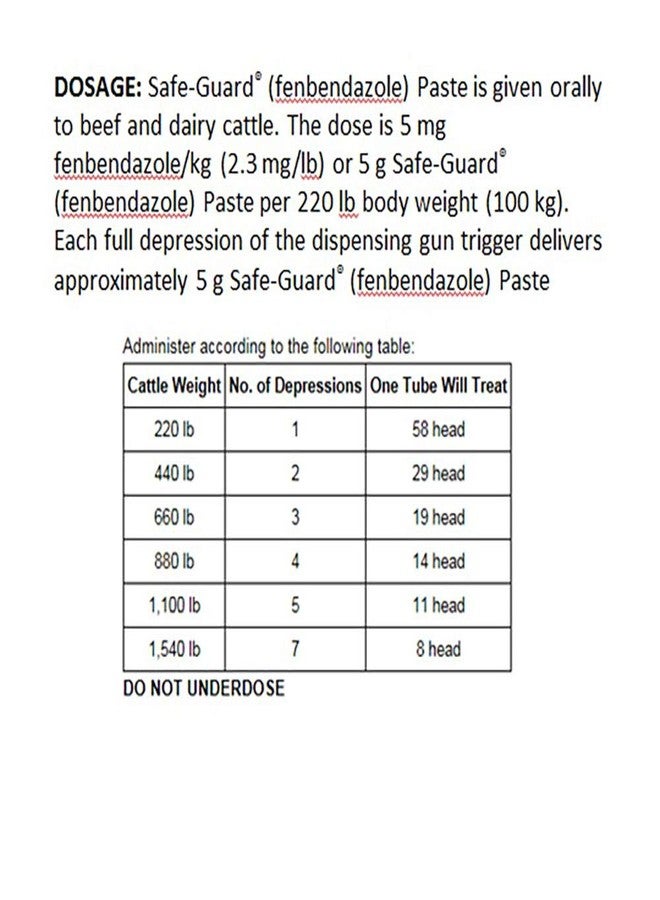 ArkiFACE Merck Animal Health Safe Guard Beef Dairy Cattle Dewormer Paste 290gm XC - Image 2