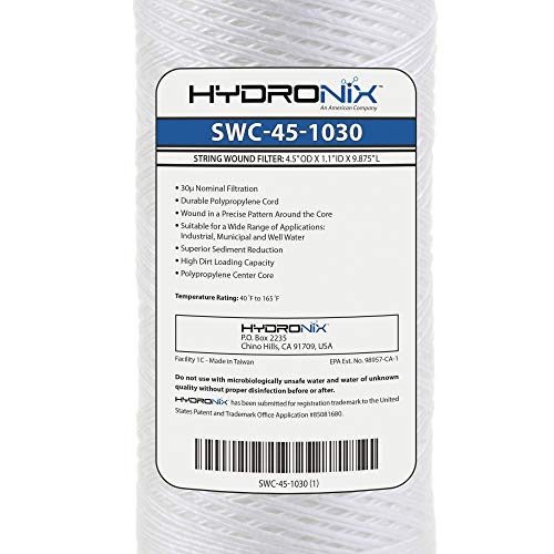 Hydronix SWC-45-1030 Universal Whole House Sediment String Wound Water Filter Cartridge 4.5" x 10" - 30 Micron - Image 4