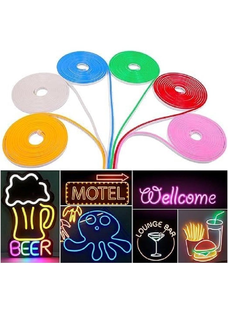 IP65 Waterproof Flexible Neon Light Strip with Adapter, White, 4m
