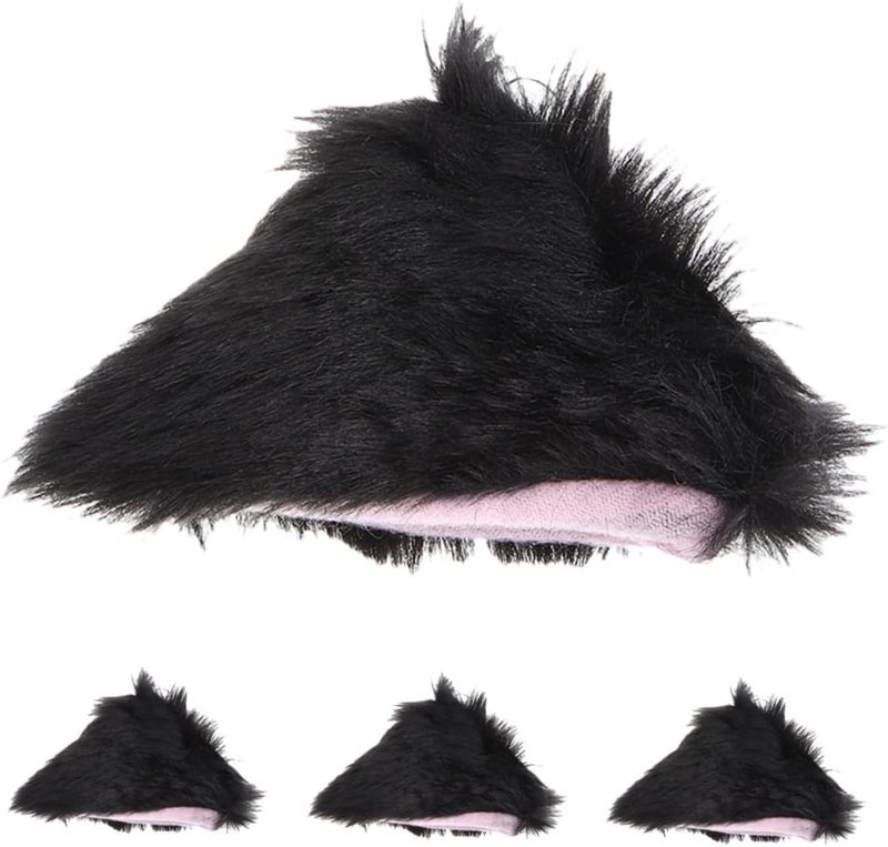 Ciieeo 2Pairs Plush Cat Ears for Adhesive Decorations Soft Durable Ear Covers for Bicycle Snowboard Helmets Cute Stylish Accessory - Image 1