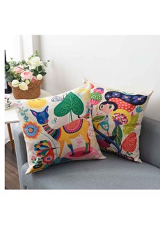 Y&D Colorful Throw Pillow Case, Covers 45x45 Decorative Case Set of 4 Linen Boho Cushion 18 x inch for Couch Sofa Car Bed Living Room  - Image 5