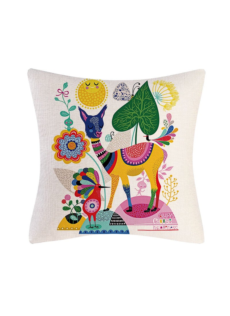 Y&D Colorful Throw Pillow Case, Covers 45x45 Decorative Case Set of 4 Linen Boho Cushion 18 x inch for Couch Sofa Car Bed Living Room  - Image 3