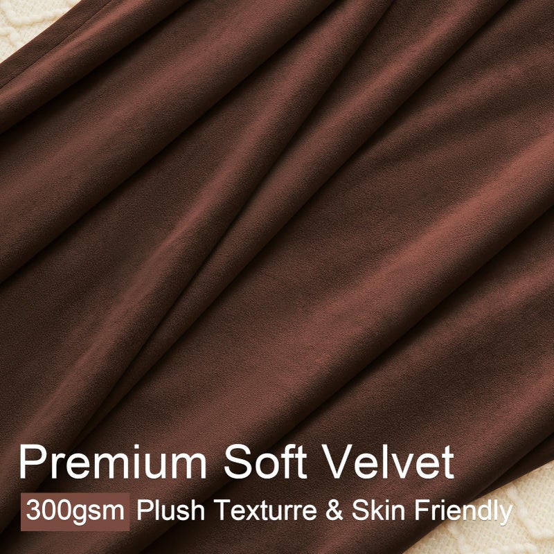 Drapenova Dark Brown Velvet Curtains 84 Inches Long for Living Room Bedroom Tan Luxury Vintage Pinch Pleat Blackout Thermal Insulated Curtain Drapes Super Soft Velvet Window Treatment,Tan(2 Panels,40 x 84) - Image 3