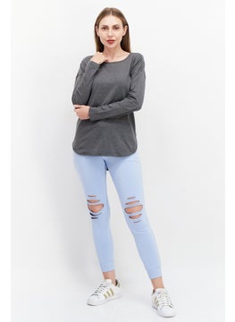 Eddie Bauer Women Round Neck Long Sleeve Plain T Shirt, Grey  - Image 4