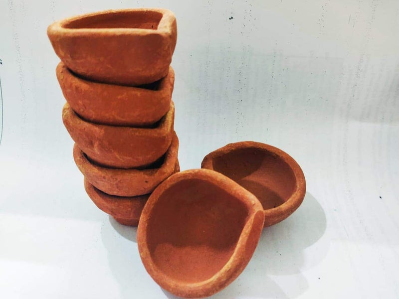 MUSICWRAPS Clay Terracotta Diya Natural - Image 2