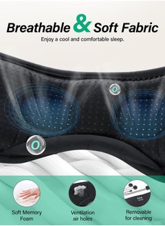 LC-dolida Sleep Headphones, White Noise Bluetooth Sleep Mask 3D Wireless Eye Mask Sleeping with Timing, Sleep Mask with Bluetooth Headphones for Side Sleepers Travel Yoga, Cool Gifts Men Women  - Image 5