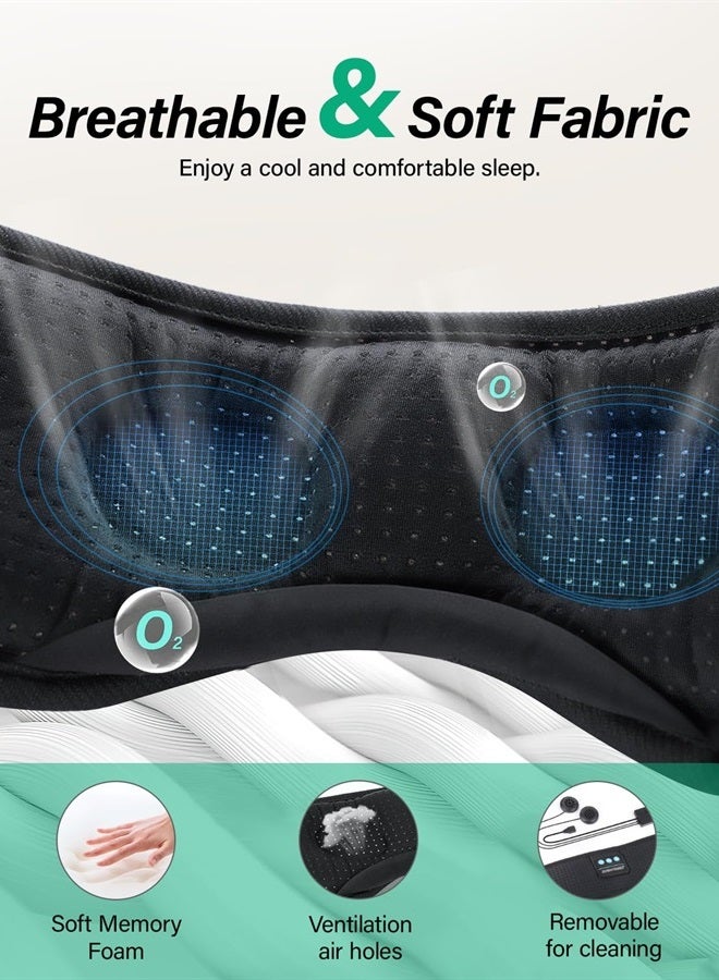 LC-dolida Sleep Headphones, White Noise Bluetooth Sleep Mask 3D Wireless Eye Mask Sleeping with Timing, Sleep Mask with Bluetooth Headphones for Side Sleepers Travel Yoga, Cool Gifts Men Women - Image 5