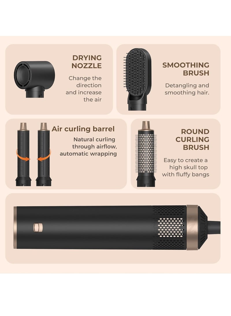 Generic Air Styler Hair Dryer Brush Negative Ion Hair Dryer Hair Straightener Brush Quick Dry Hair Styler Volumizer Hair Dryer Curler Automatic Curling Iron (Black) - Image 3