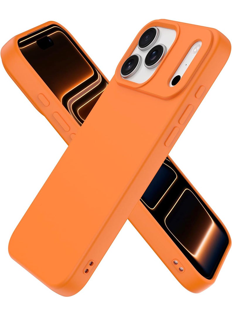 Case Up Compatible with Apple iPhone 17 Pro Max Case, Soft & Premium Liquid Silicone [Anti-Scratch Microfiber Lining] Shockproof Protective Slim Phone Cover Orange - Image 1