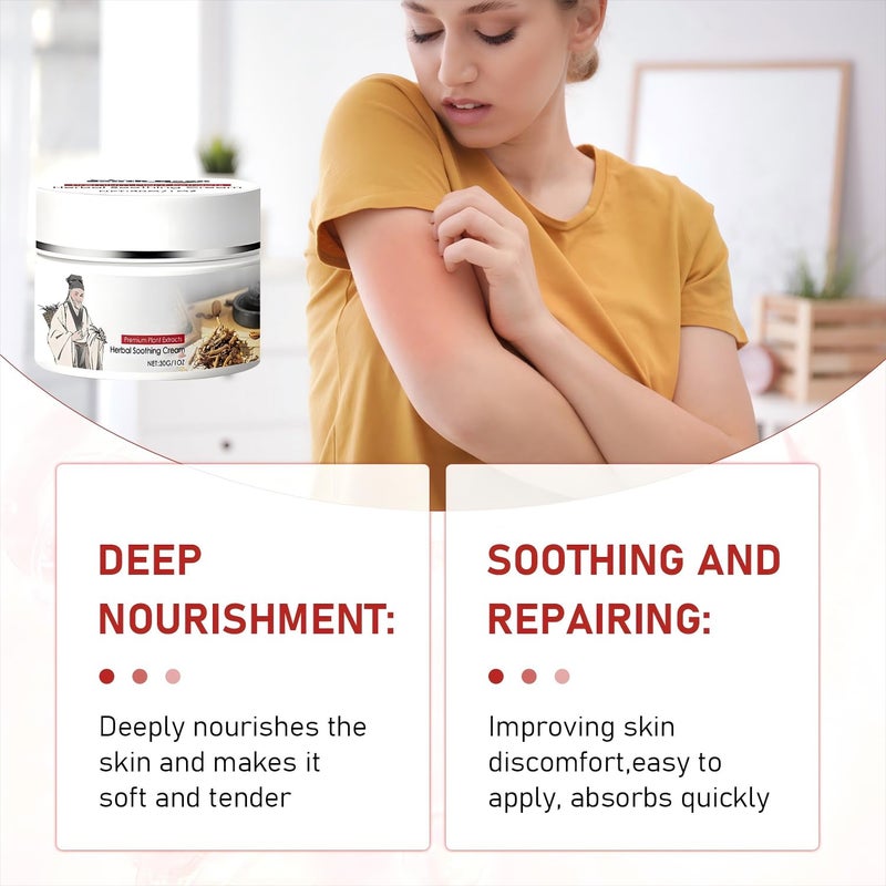 Berthg 2pc Herbal Body Care Cream  Herbal Body Care  Soothing Relief Cream Antibacterial Relieves Dry Itchy Skin with Menthol - Image 4