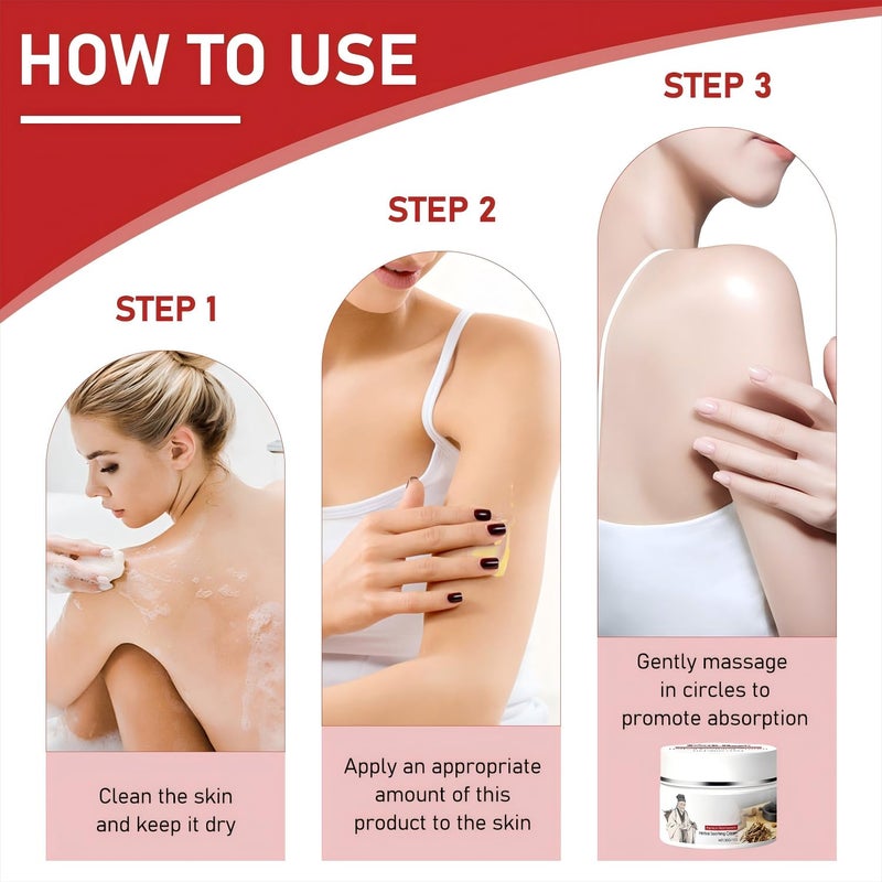 Berthg 2pc Herbal Body Care Cream  Herbal Body Care  Soothing Relief Cream Antibacterial Relieves Dry Itchy Skin with Menthol - Image 5